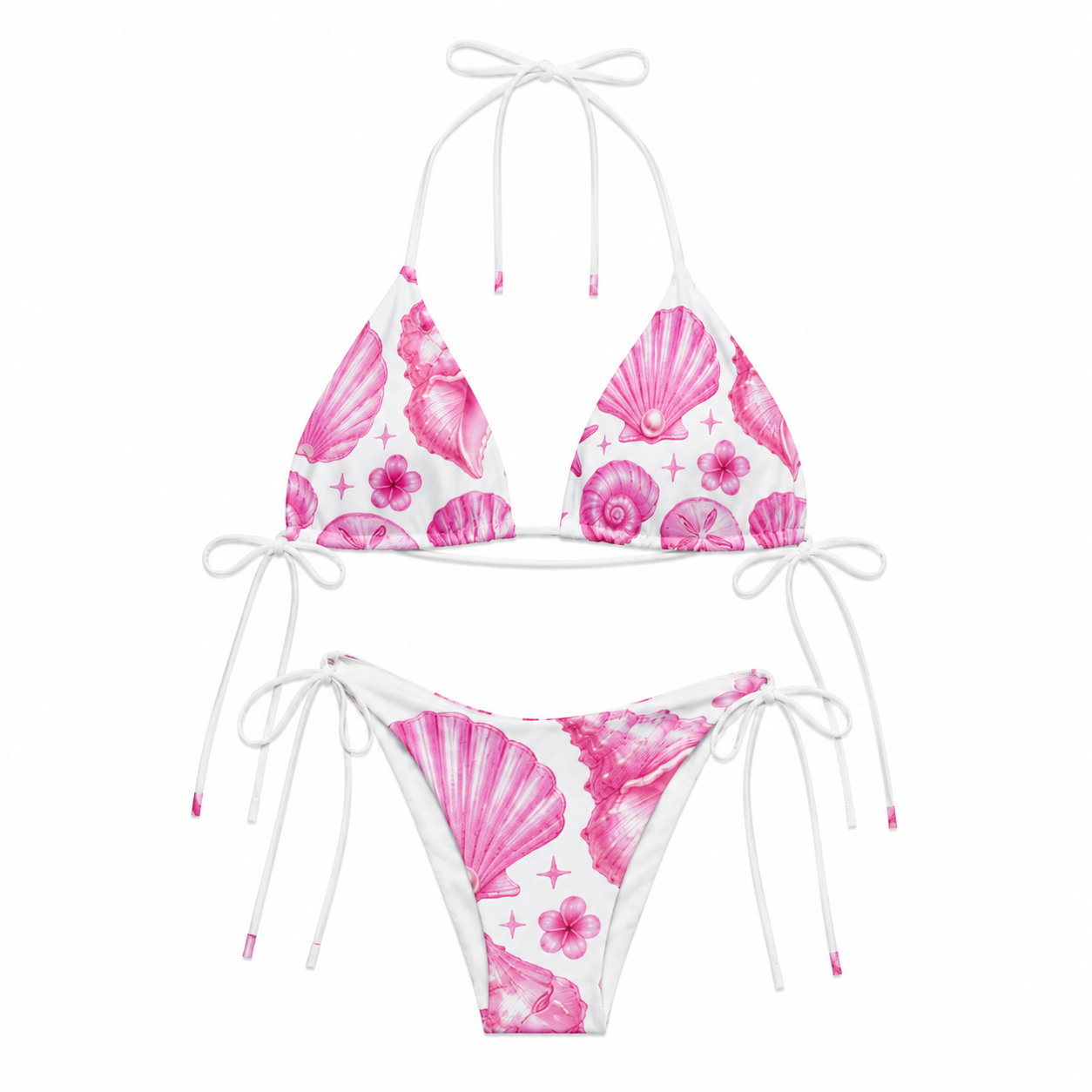 Pink Palm Paradise Aloha Shell Bikini